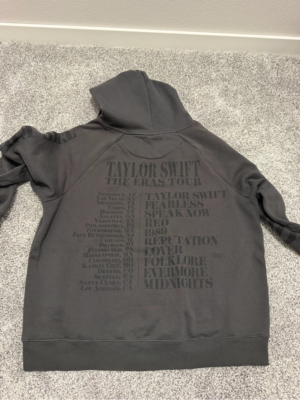 Taylor Swift Eras Tour charcoal hoodie - Picture 2 of 3